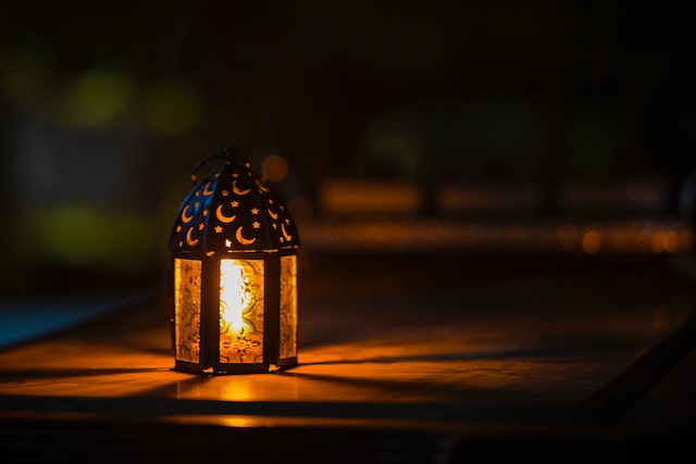 Ramadan Light On Top Of Table in Eid al Fitr Holiday